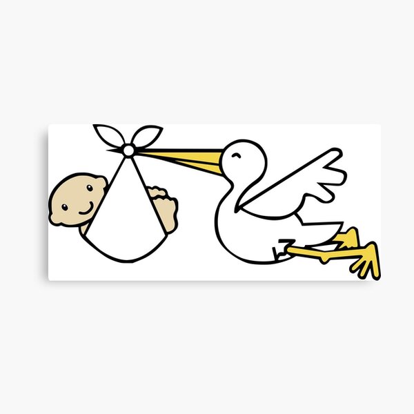 Stork Carrying Baby Wall Art for Sale | Redbubble