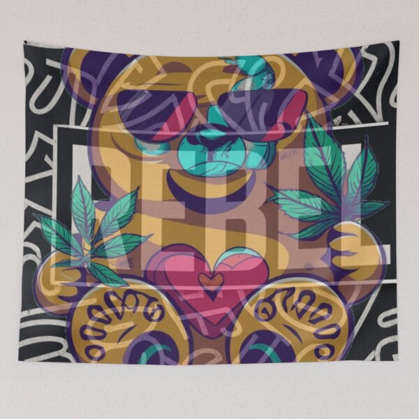 Item preview, Rebel Stoner Cute Bear Popart Pothead Anime Design  designed and sold by ShopSunday.