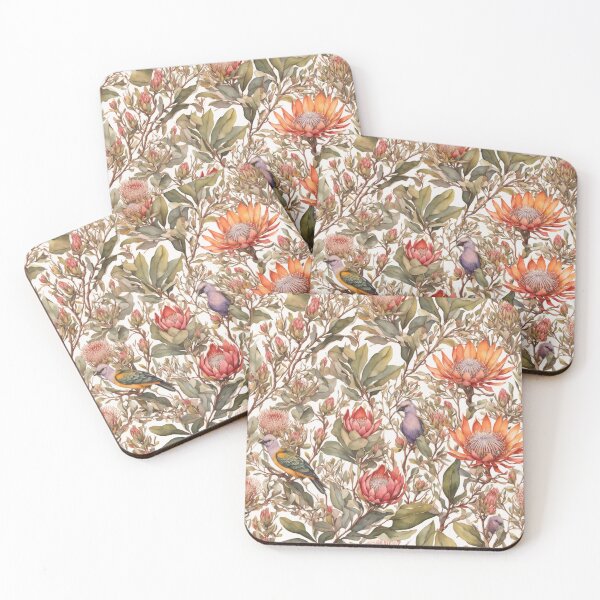 Item preview, Protea Pattern with Birds designed and sold by Silke Kapfer.