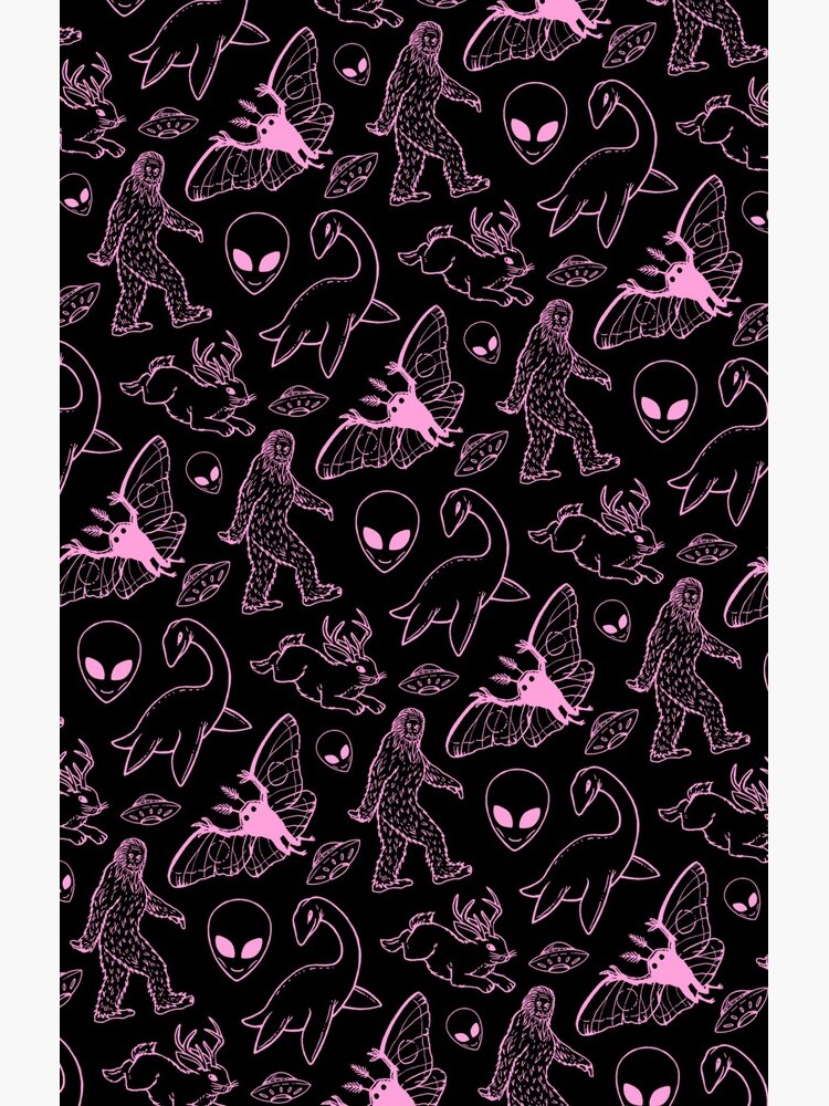Cryptid Pattern (Pink Lines) by dianeleonardart