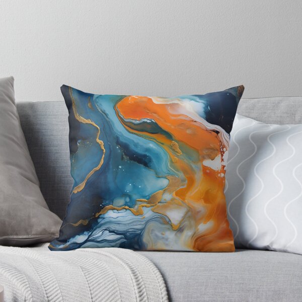 Item preview, Abstract Blue and Orange Tides designed and sold by meggydesigns.