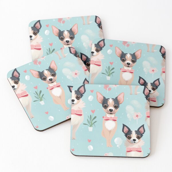 Item preview, A cute Chihuahua with pink bows and hearts dazzles designed and sold by StrawberryJolly.
