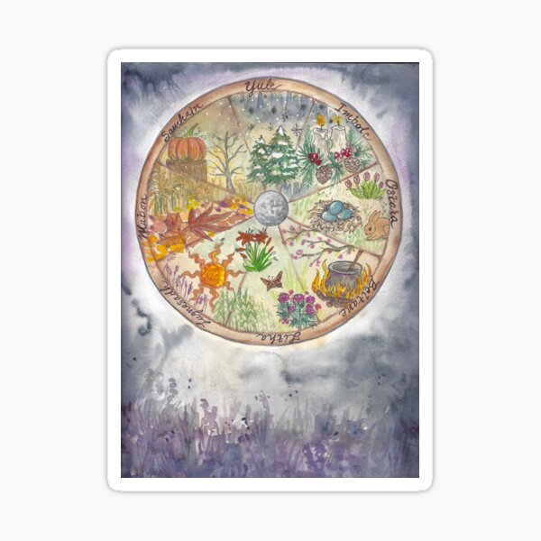 Item preview, Wheel of the Year and Lunar Illustration designed and sold by WildWingAcres.