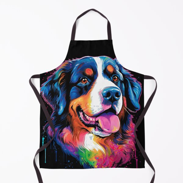 Item preview, Bernese Mountain Dog Colorful dog in colorful pop art watercolor style designed and sold by WallyPink.
