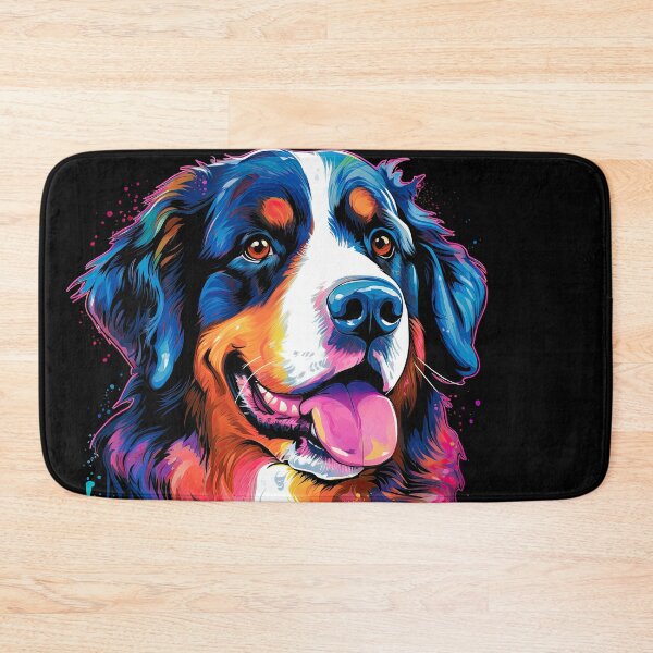 Item preview, Bernese Mountain Dog Colorful dog in colorful pop art watercolor style designed and sold by WallyPink.