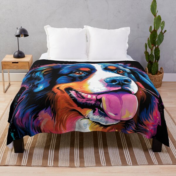 Artikelvorschau, Berner Sennenhund Bunter Hund in buntes Popart Watercolor Style entworfen und verkauft von WallyPink.
