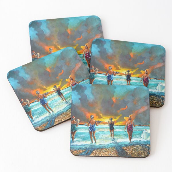 Item preview, Early Morning Swim - with dog designed and sold by RonaldWestArt.