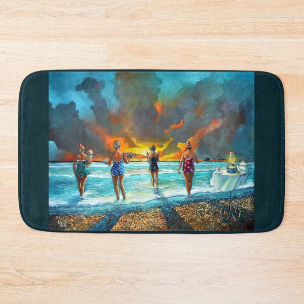 Item preview, Early Morning Swim - with dog designed and sold by RonaldWestArt.