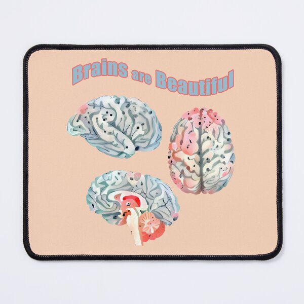 Item preview, Brain mental health psychology, Brains Are Beautiful, floral brain pose watercolor art designed and sold by Collagedream.