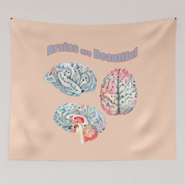 Item preview, Brain mental health psychology, Brains Are Beautiful, floral brain pose watercolor art designed and sold by Collagedream.