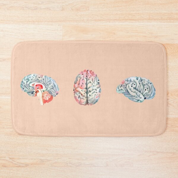 Item preview, Brain mental health psychology, Brains Are Beautiful, floral brain pose watercolor art designed and sold by Collagedream.