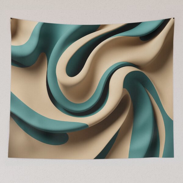 Item preview, a close up of a green and beige fabric designed and sold by Enga6.
