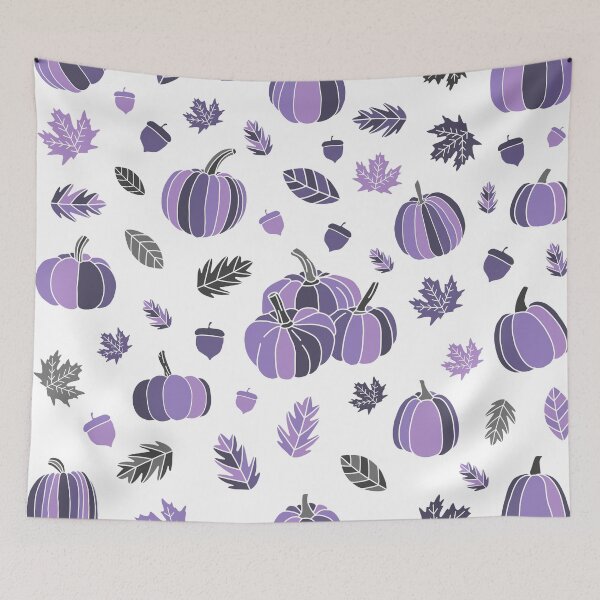 Item preview, Purple pumpkins and leafs designed and sold by Ana Gorozpe.
