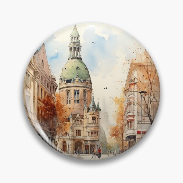 Item preview, Leipzig sacral splendor: watercolor view of the church in the city center designed and sold by KatVik-Design.