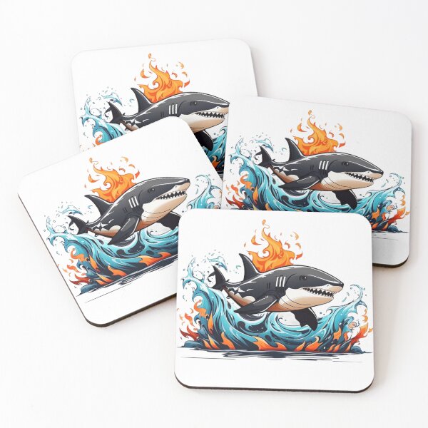 Item preview, angry shark jumping over flames designed and sold by Tuczykson.