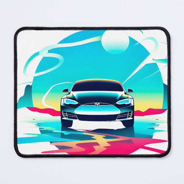 Artikelvorschau, Tesla Traumlandschaft: Ein minimalistisches Sonnenuntergangsabenteuer entworfen und verkauft von Horizon Harmonies.