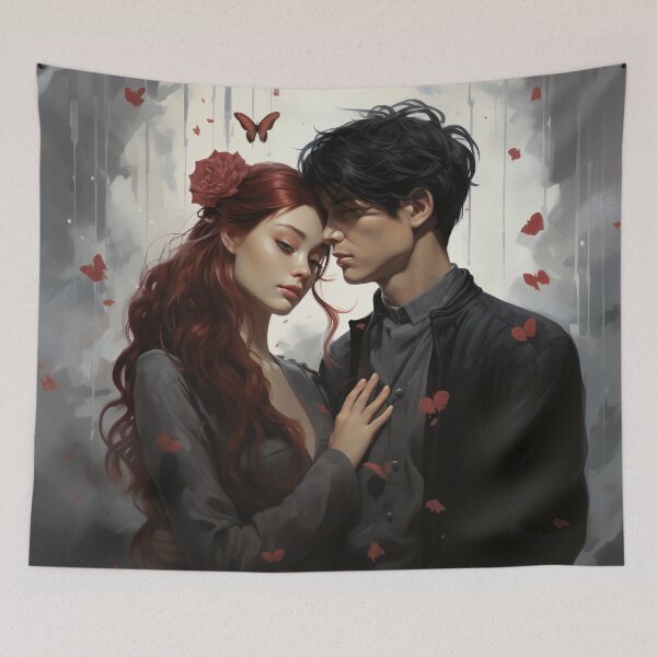 Item preview, Cybernetic Serenade: A Red and Black Pixel Love Tale designed and sold by oanaunciuleanu.