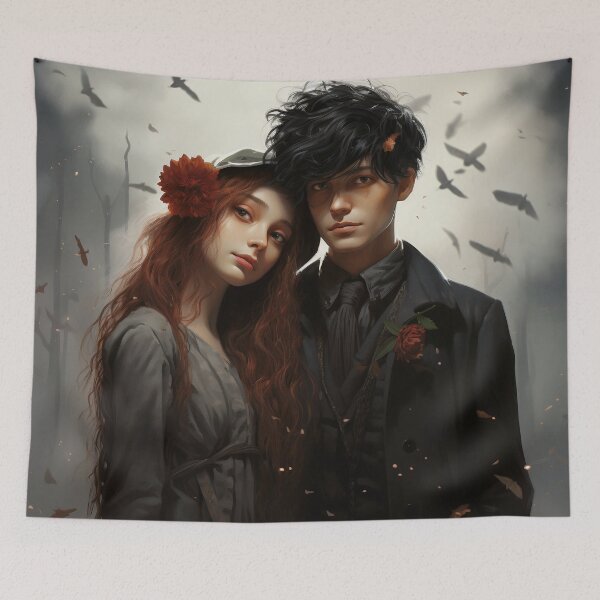 Item preview, Cybernetic Serenade: A Red and Black Pixel Love Tale designed and sold by oanaunciuleanu.