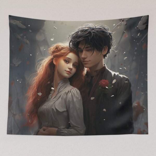 Item preview, Cybernetic Serenade: A Red and Black Pixel Love Tale designed and sold by oanaunciuleanu.
