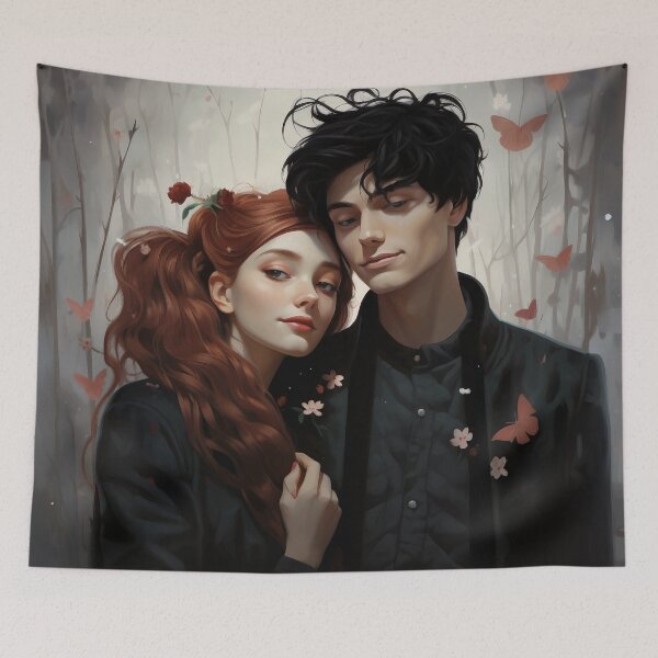 Item preview, Cybernetic Serenade: A Red and Black Pixel Love Tale designed and sold by oanaunciuleanu.