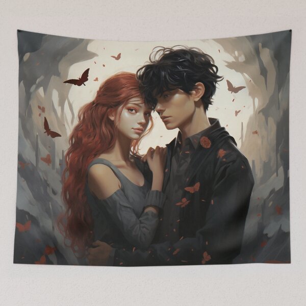 Item preview, Cybernetic Serenade: A Red and Black Pixel Love Tale designed and sold by oanaunciuleanu.