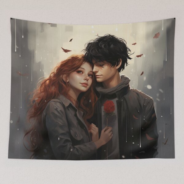 Item preview, Cybernetic Serenade: A Red and Black Pixel Love Tale designed and sold by oanaunciuleanu.