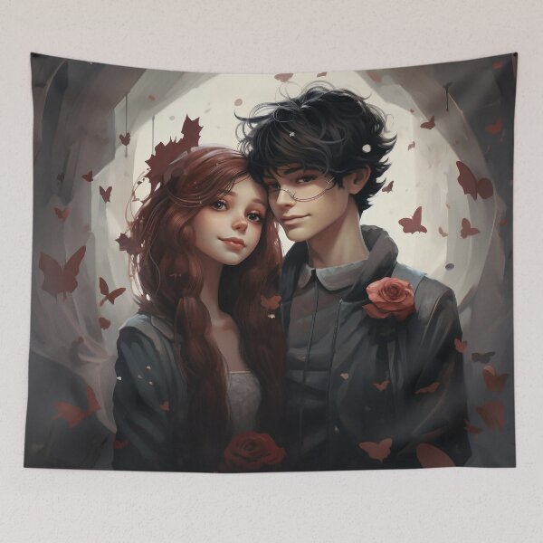 Item preview, Cybernetic Serenade: A Red and Black Pixel Love Tale designed and sold by oanaunciuleanu.