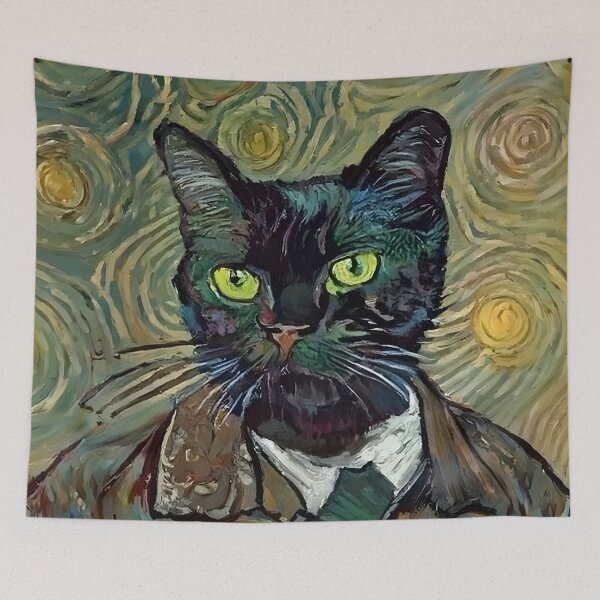 Item preview, Black Cat by Van Gogh  designed and sold by BarbieBoutique.