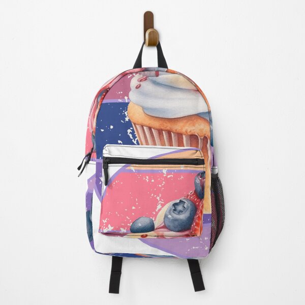 Item preview, blueberry cupcake with retro background designed and sold by Janetlousart.