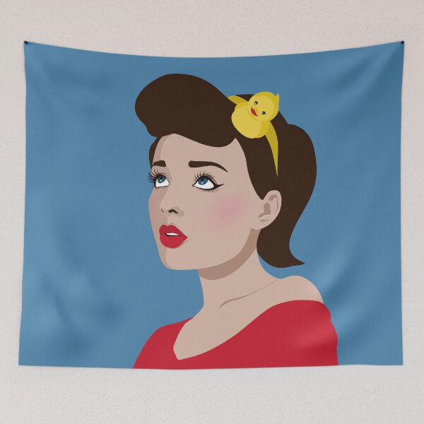 Item preview, Portrait of a girl in pin up style designed and sold by Bimbombam.