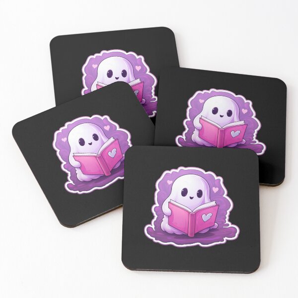 Item preview, Cute halloween ghost reading pink book designed and sold by Mateusz Majcherek.