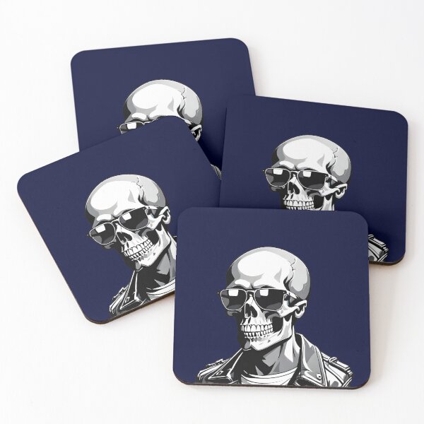 Item preview, Cool skeleton with leather jacket and sunglasses designed and sold by Zanimations.