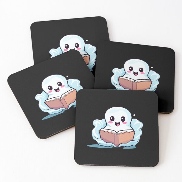 Item preview, Cute halloween ghost reading pink book designed and sold by Mateusz Majcherek.