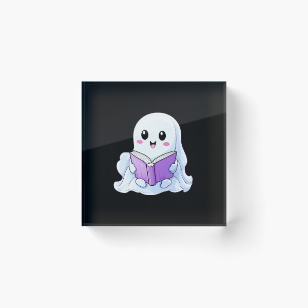 Item preview, Cute halloween ghost reading pink book designed and sold by Mateusz Majcherek.