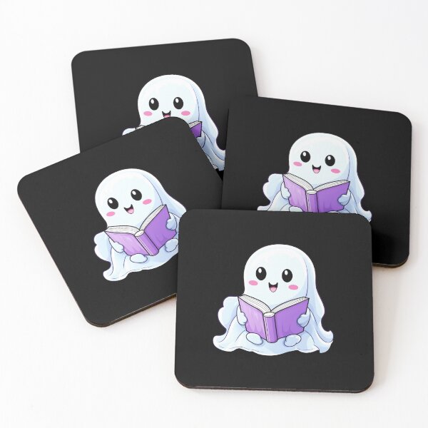 Item preview, Cute halloween ghost reading pink book designed and sold by Mateusz Majcherek.