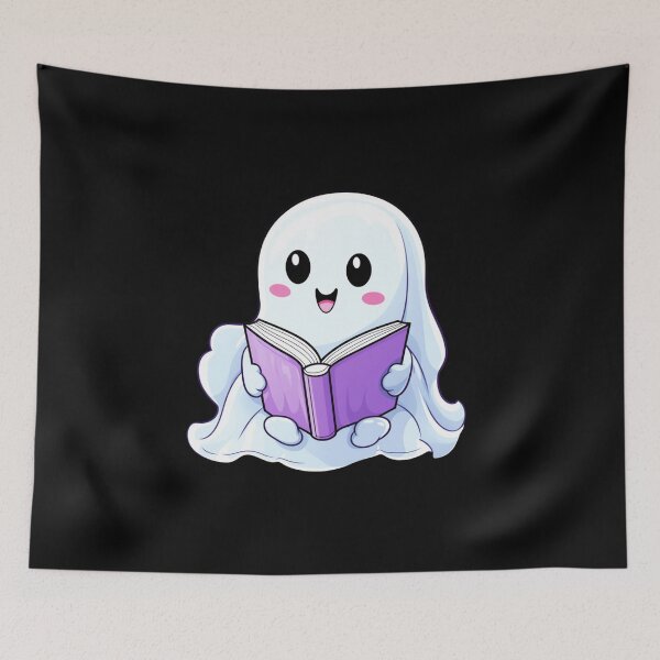 Item preview, Cute halloween ghost reading pink book designed and sold by Mateusz Majcherek.