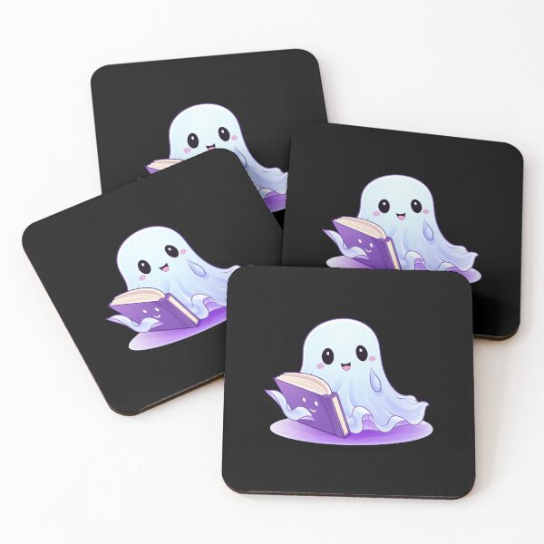 Item preview, Cute halloween ghost reading pink book designed and sold by Mateusz Majcherek.