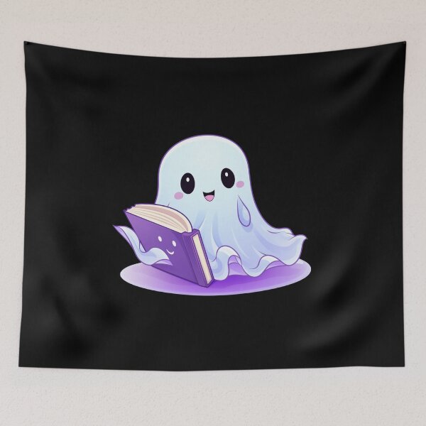 Item preview, Cute halloween ghost reading pink book designed and sold by Mateusz Majcherek.