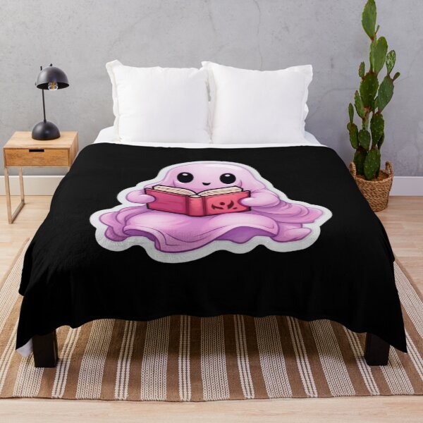 Item preview, Cute halloween ghost reading pink book designed and sold by Mateusz Majcherek.