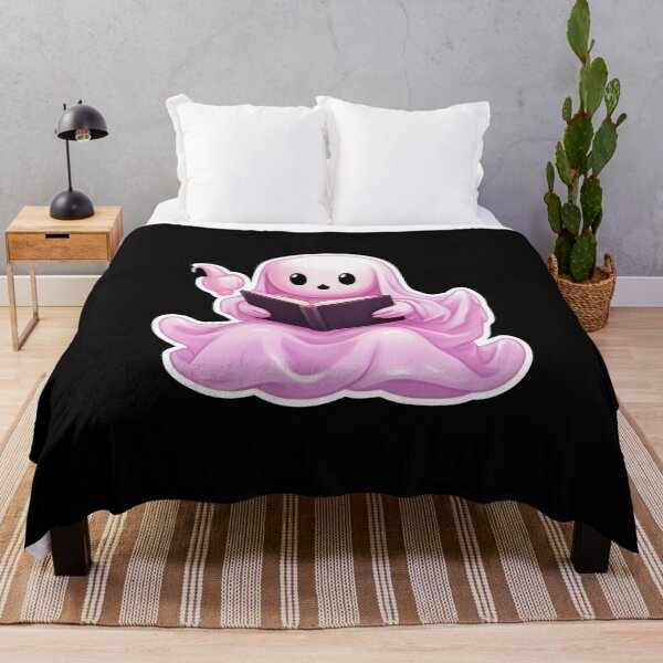 Item preview, Cute halloween ghost reading pink book designed and sold by Mateusz Majcherek.