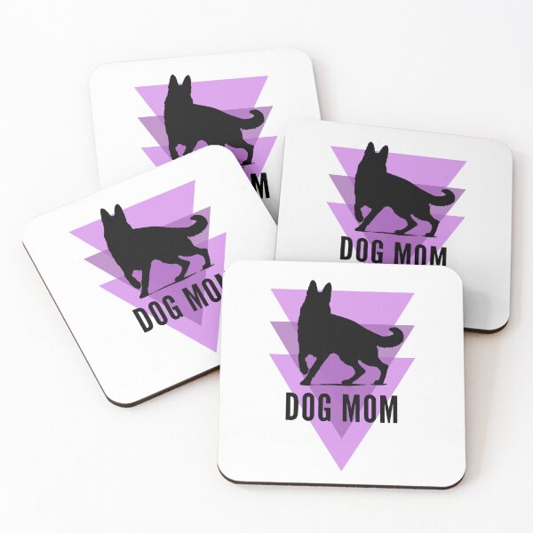 Item preview, Dog Mom Silouette on Purple Triangles Design designed and sold by CarefulCreation.