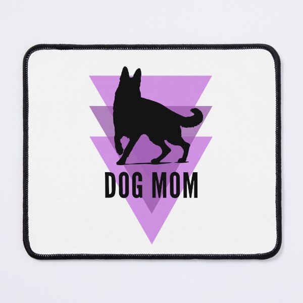 Item preview, Dog Mom Silouette on Purple Triangles Design designed and sold by CarefulCreation.