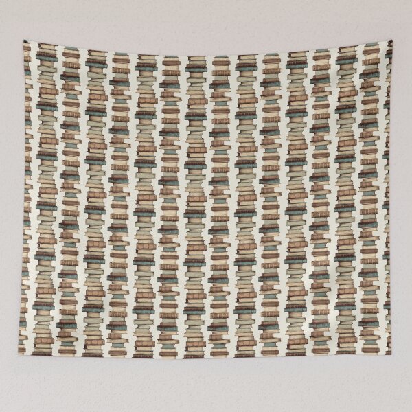 Item preview, Vintage books stacked and repeated designed and sold by PatternsFTW.