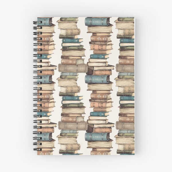 Item preview, Retro vintage books stacked and repeated designed and sold by PatternsFTW.