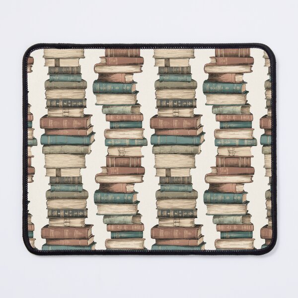 Aperçu de l'œuvre Plus de livres vintage rétro empilés et répétés créée et vendue par PatternsFTW.