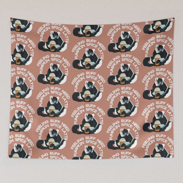 Item preview, Black and White Ruffed Lemur, Pumpkin Spiced Latte  designed and sold by PrettylittlepastelUk.