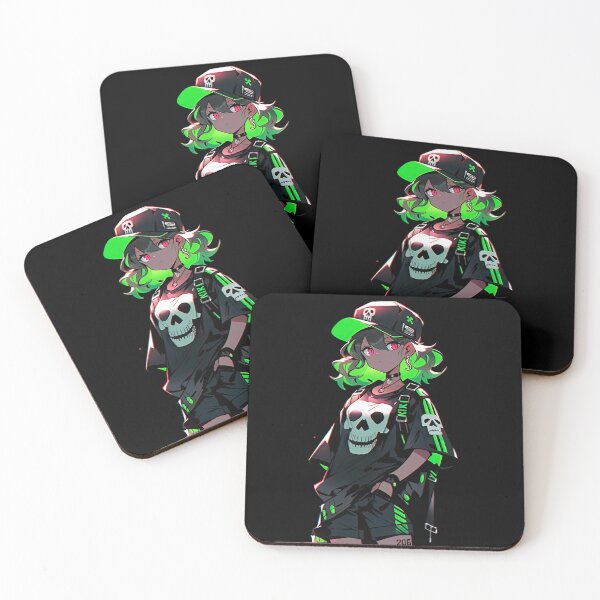 Item preview, Green hair neon punk girl designed and sold by Hirako Nakatsu.