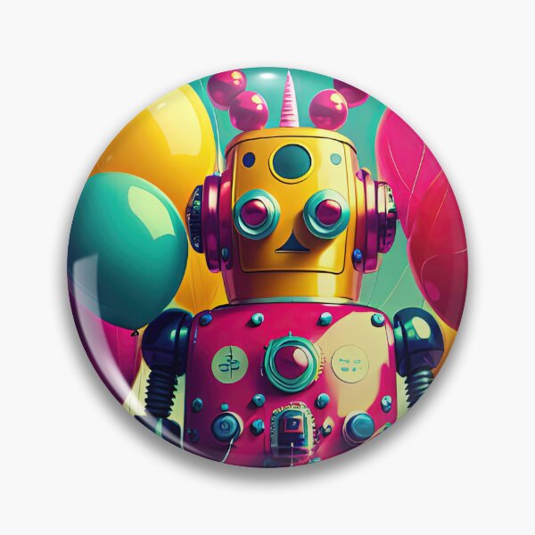 Item preview, Pink Retro Birthday Robot designed and sold by GooGooPop.