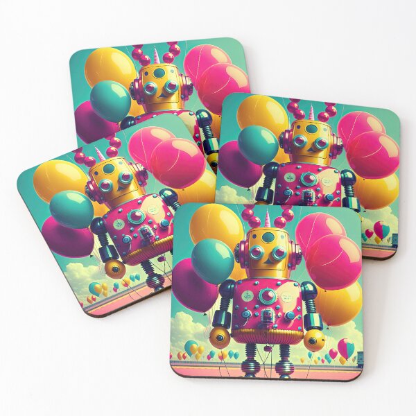 Item preview, Pink Retro Birthday Robot designed and sold by GooGooPop.