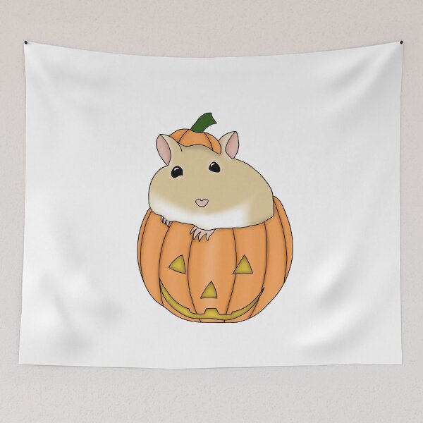 Item preview, Gerbil in pumpkin (cute golden gerbil Halloween costume) designed and sold by Becky-Marie.